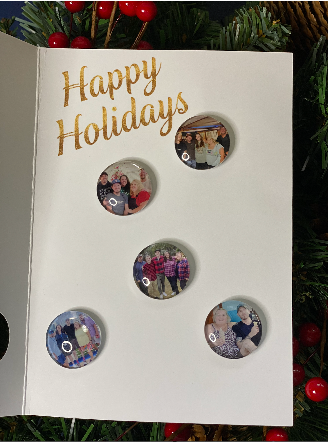 Holiday Greeting Card – With Custom 5-Piece Magnet Set